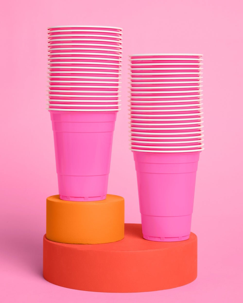Matte Pink Plastic Cups