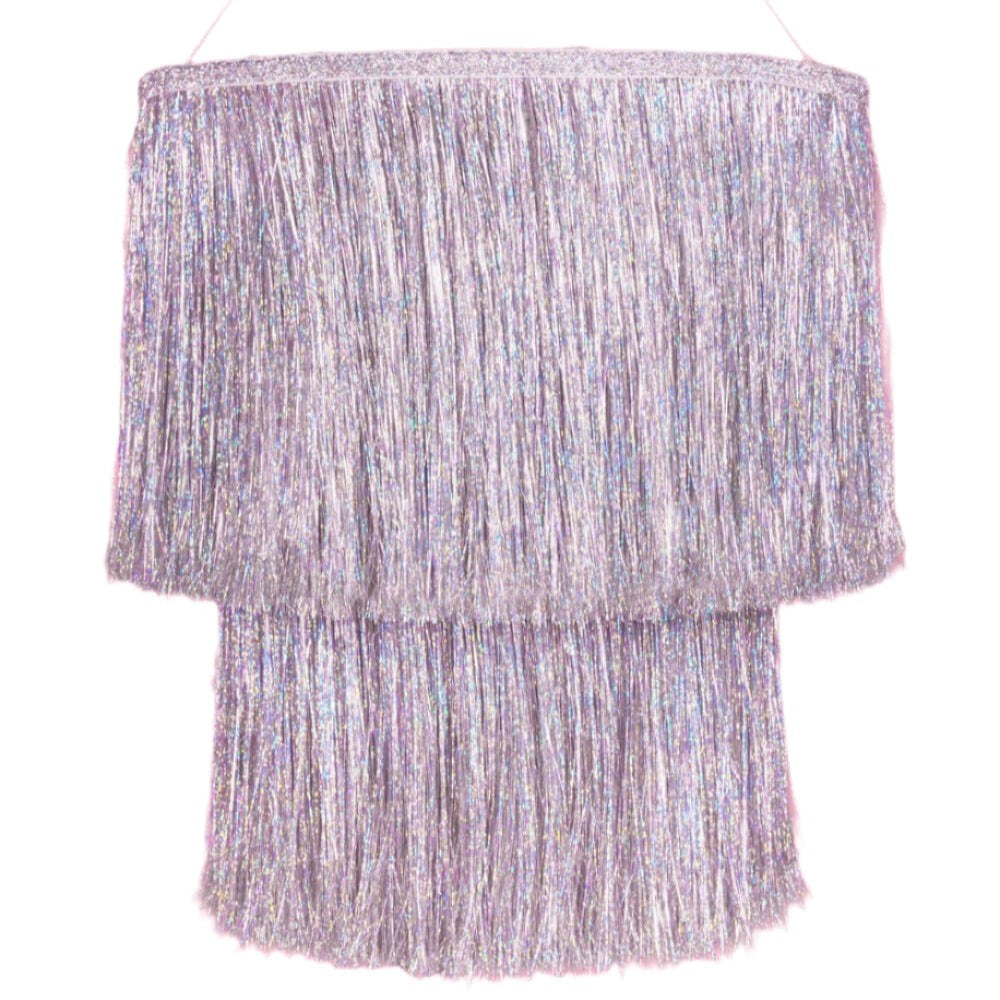 Silver Fringe Chandelier Decoration