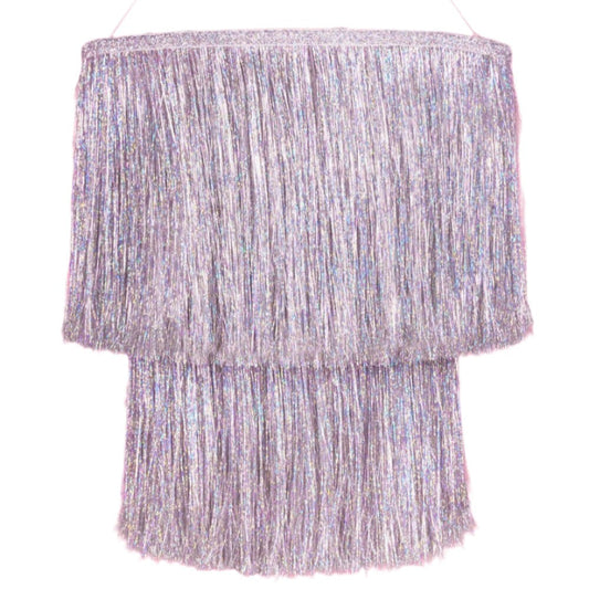 Silver Fringe Chandelier Decoration
