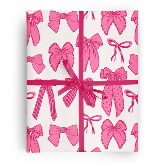 Pink & Red Bows Wrapping Paper Roll