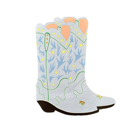 Blue Cowboy Boot Shaped Napkins
