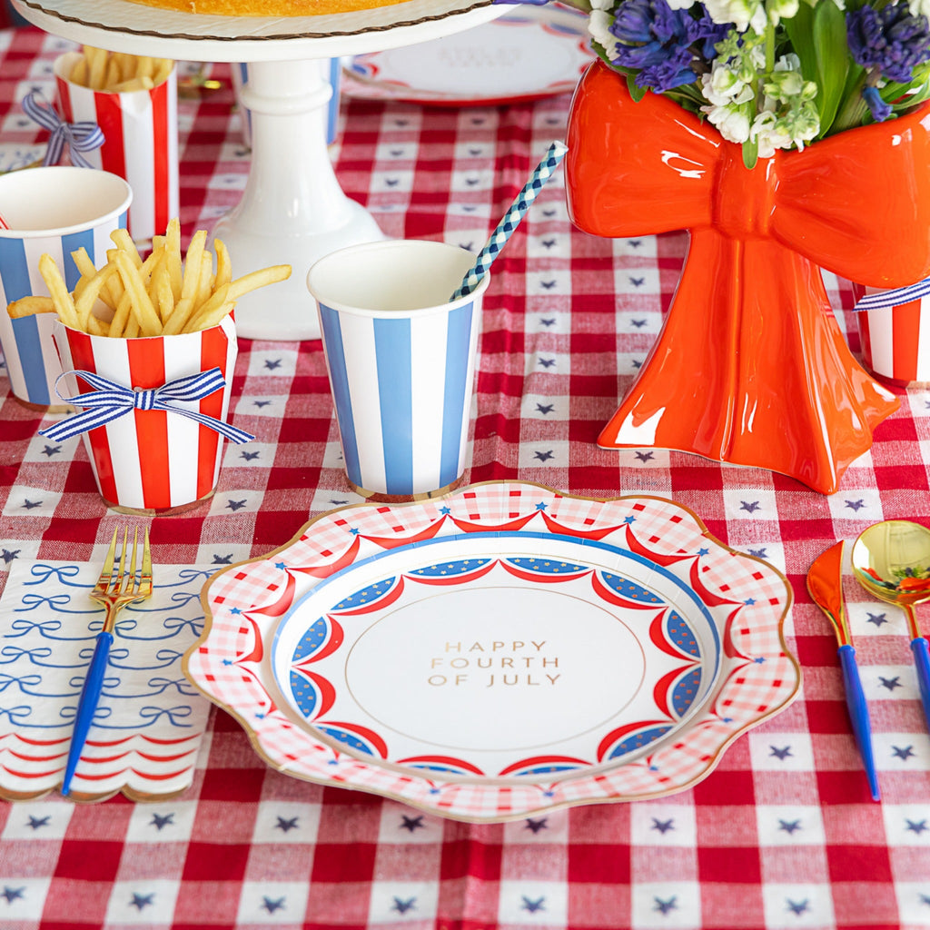 Palisades Blue Signature Cabana Stripe Cups