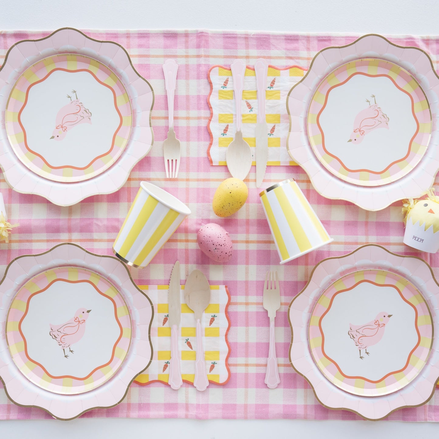 Soleil Yellow Signature Cabana Stripe Cups