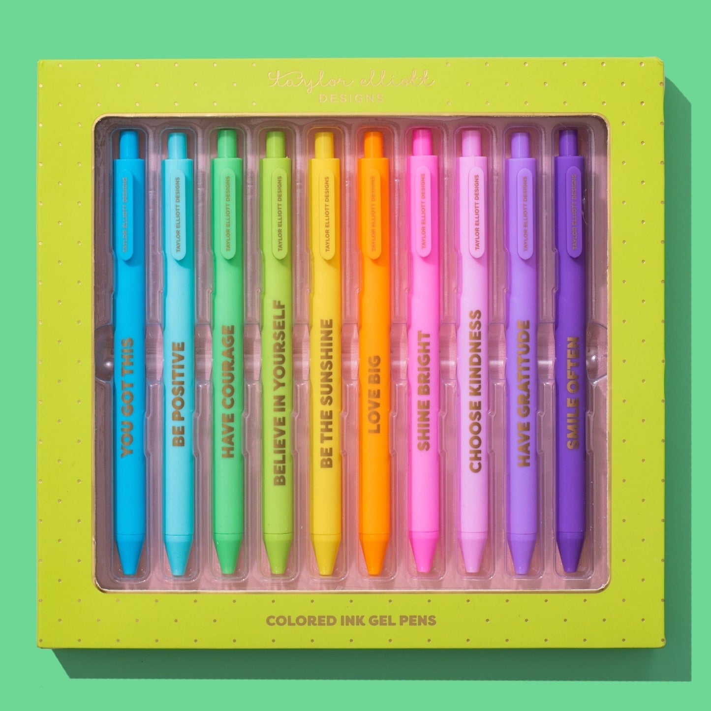 Colored Ink Motivational Pen Set