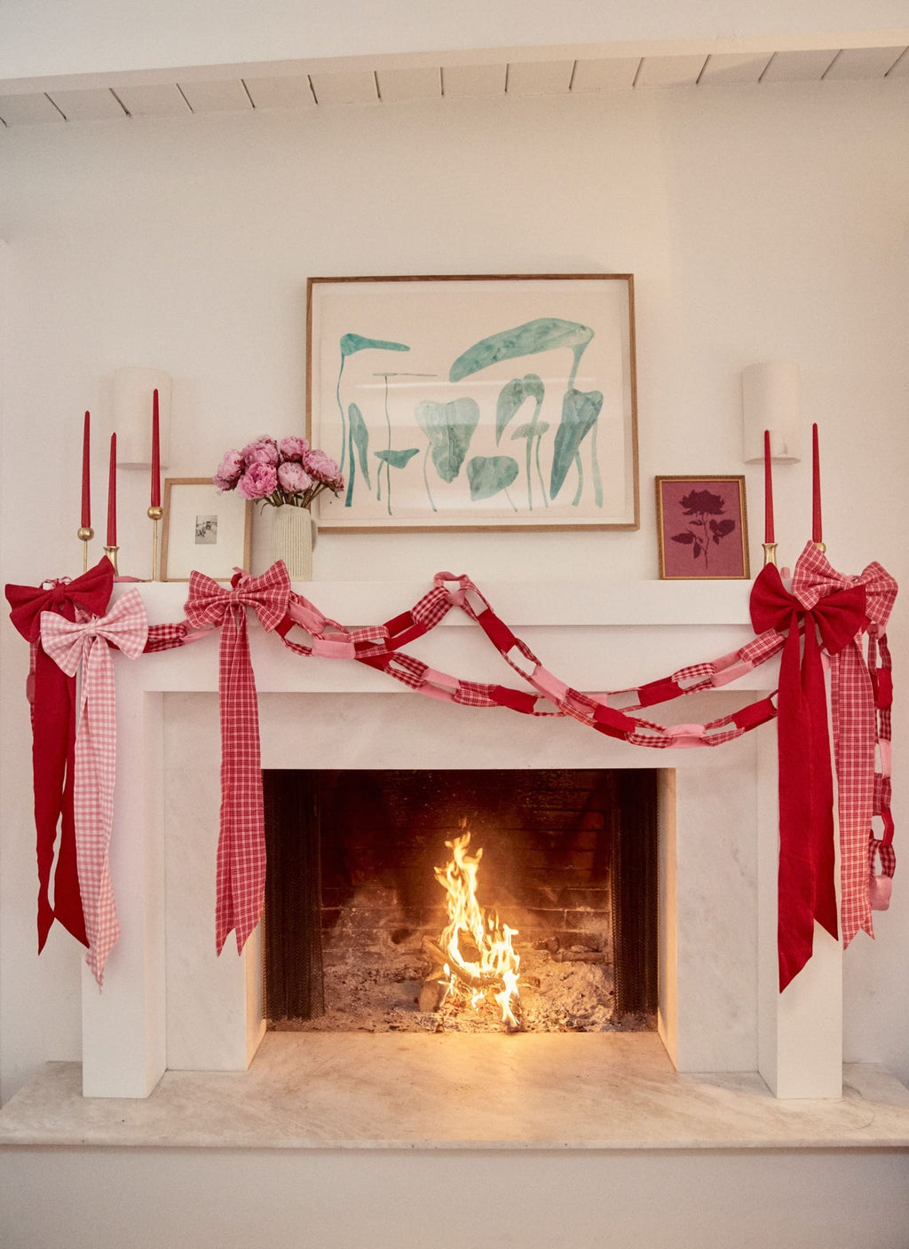 Solid Red Fabric Bow