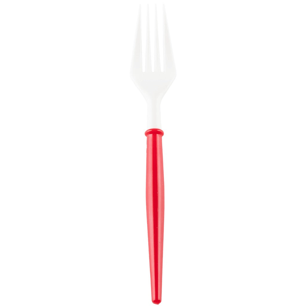Fancy Red and White Cutlery