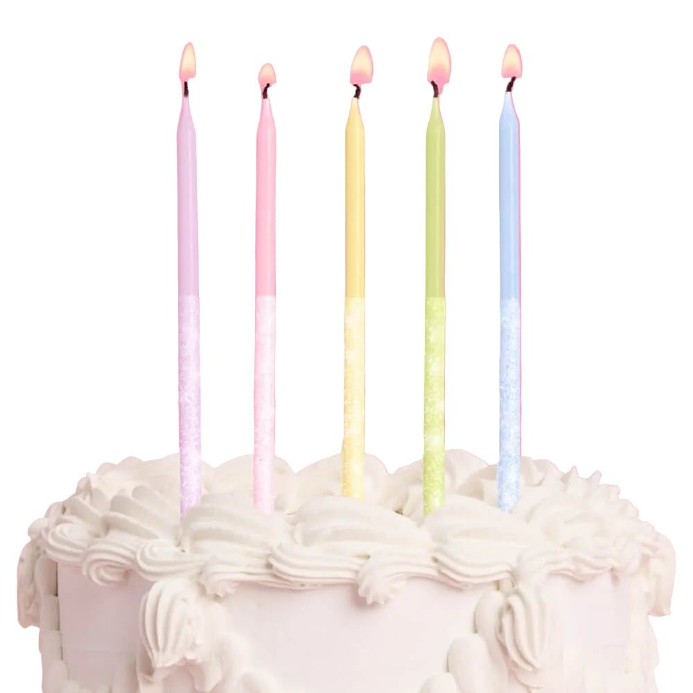 Pastel Glitter Candles