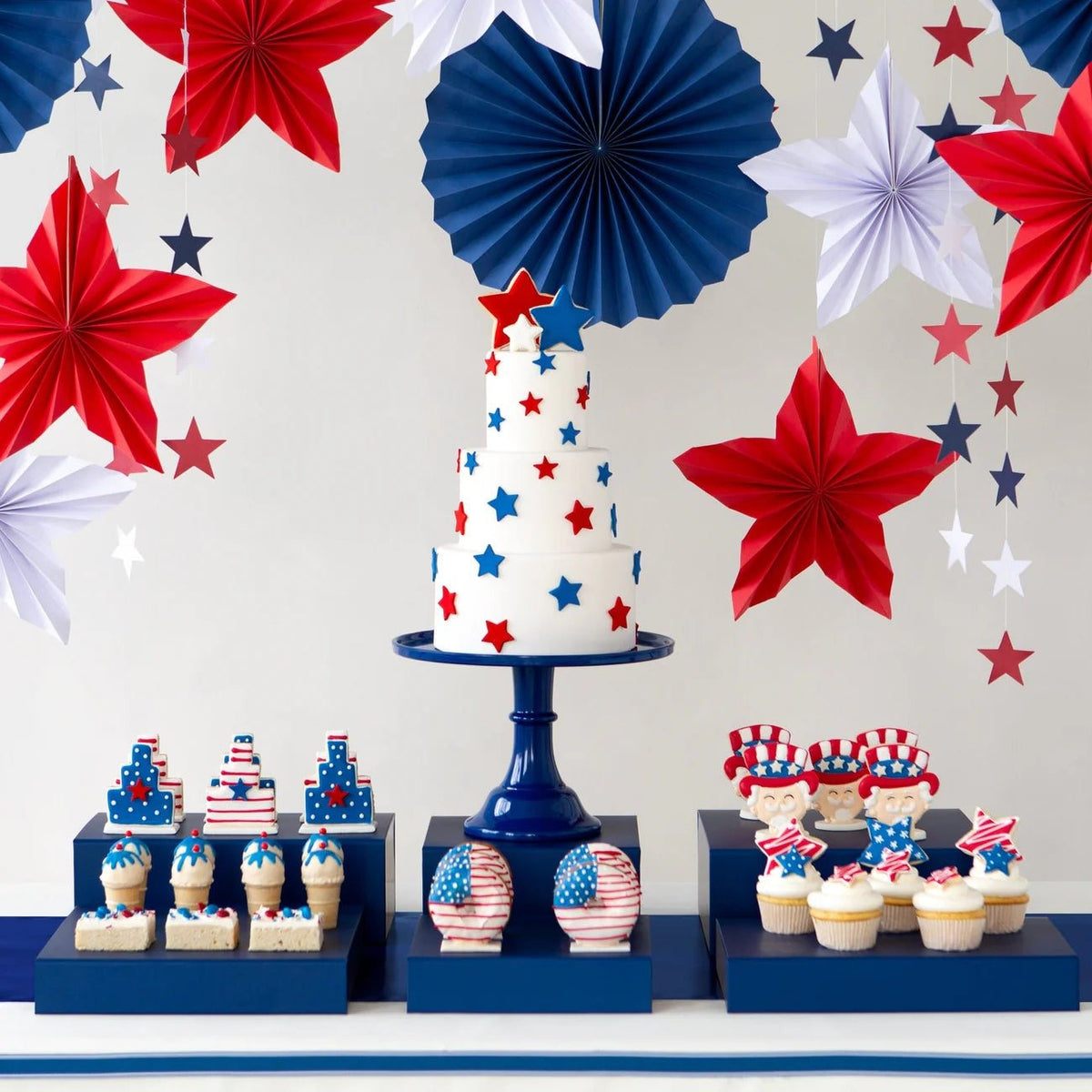 Large Midnight Blue Pedestal Melamine Cake Stand
