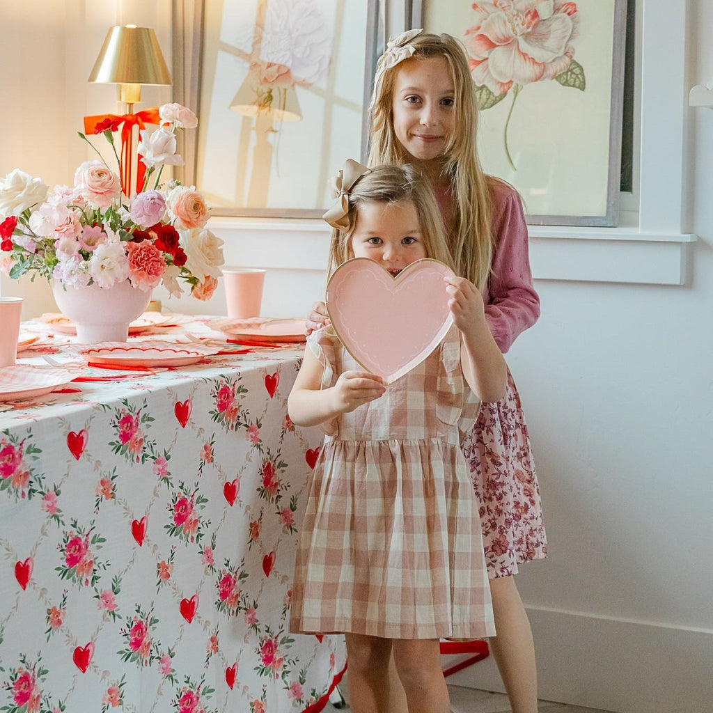 Pink Valentine Heart Plates