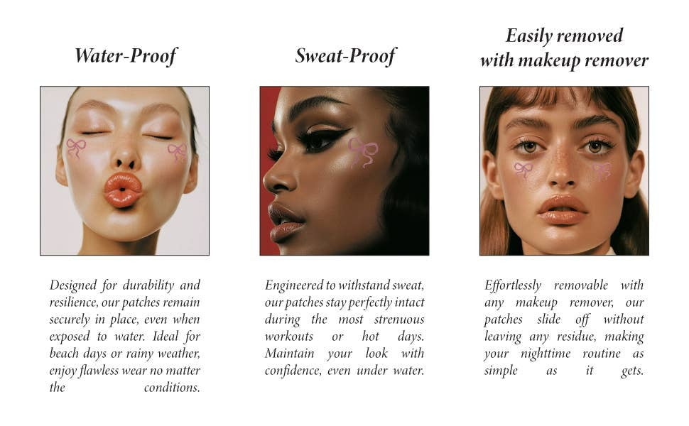Pink Bow Makeup Patches