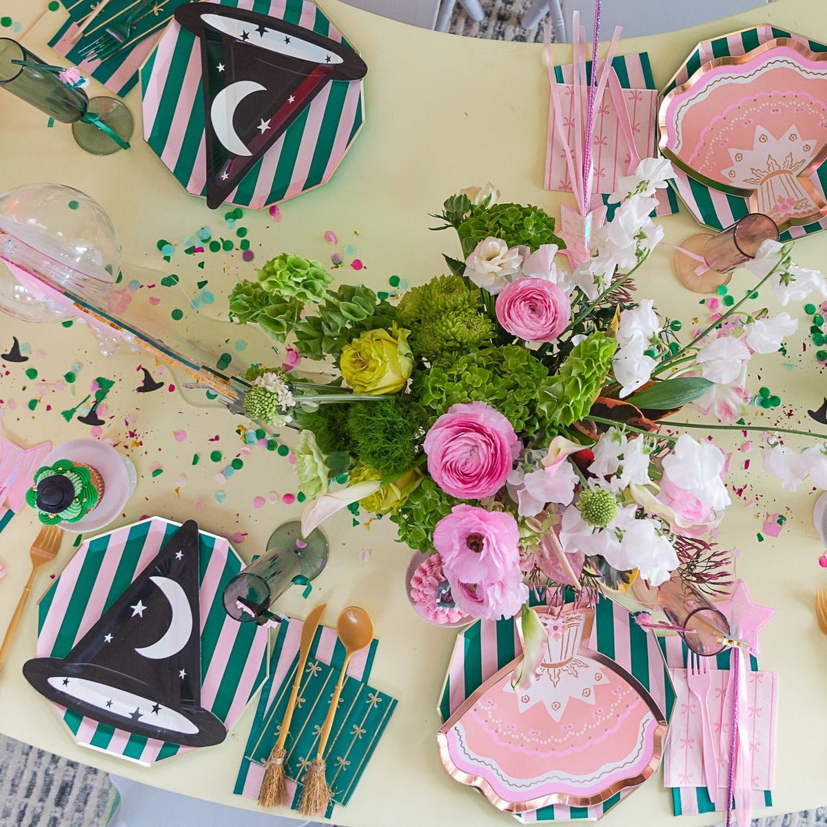 Pink & Green Signature Cabana Stripe Guest Towels
