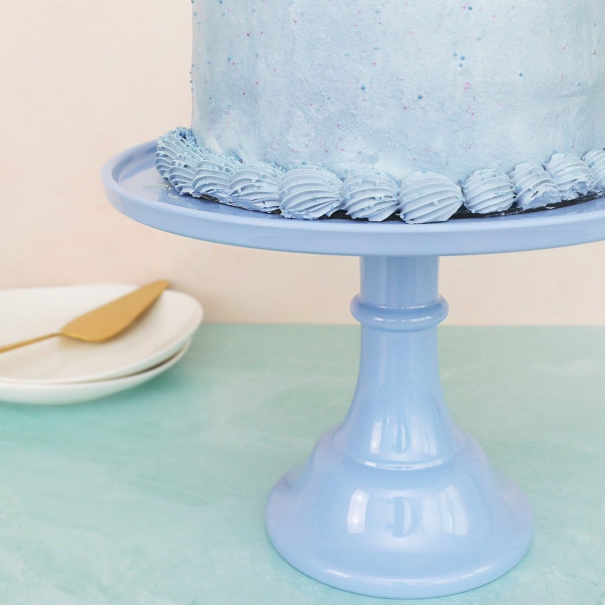 Large Wedgewood Blue Melamine Cake Stand