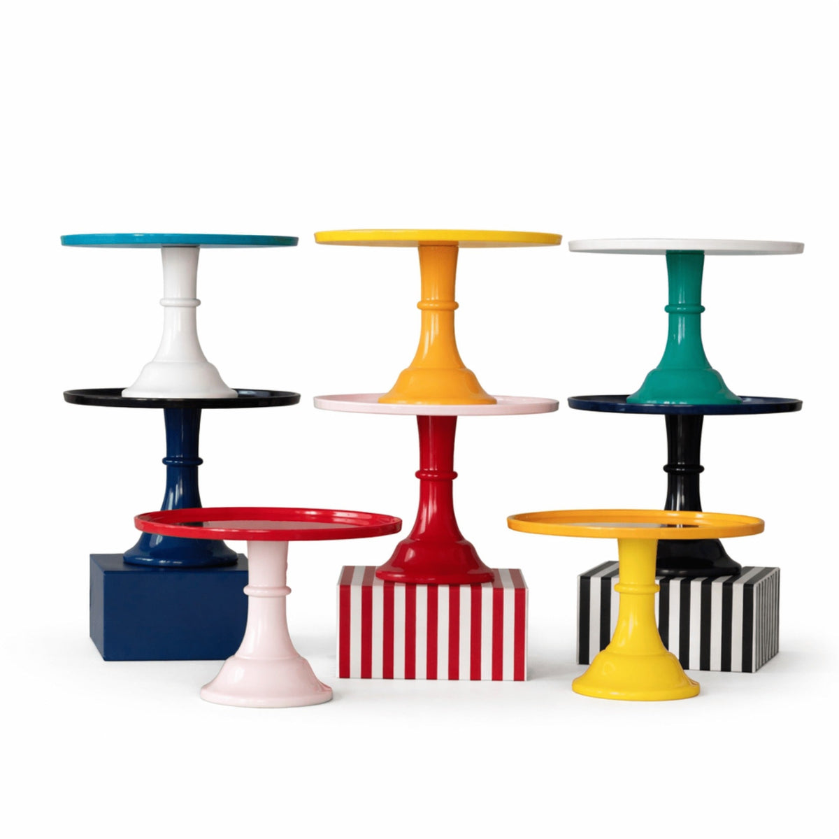 Large Black Noir Pedestal Melamine Cake Stand