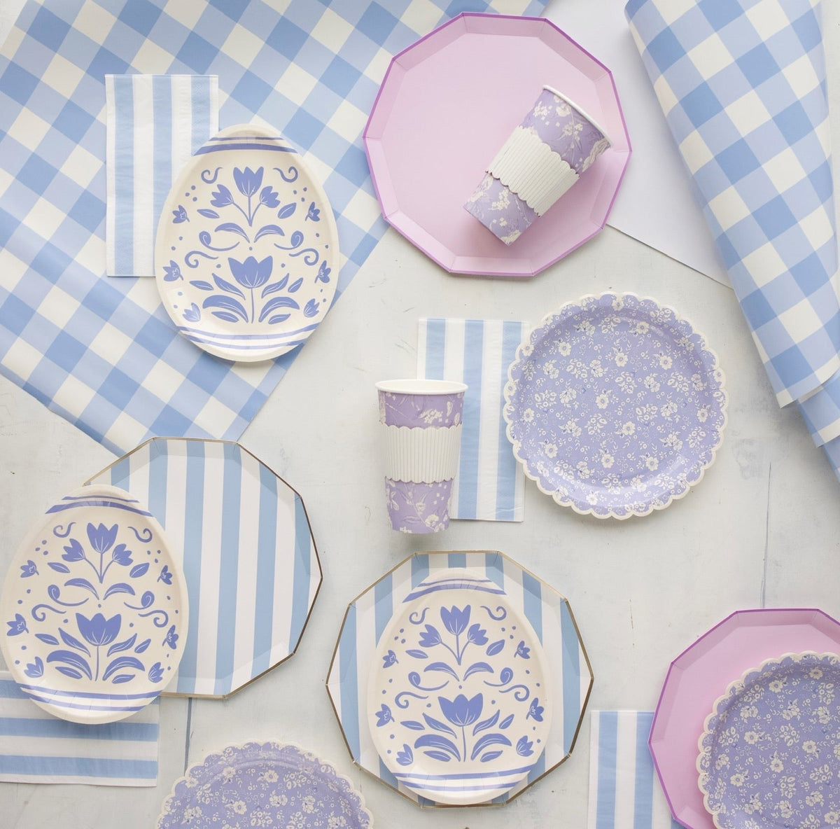 Sky Blue Signature Cabana Stripe Plates