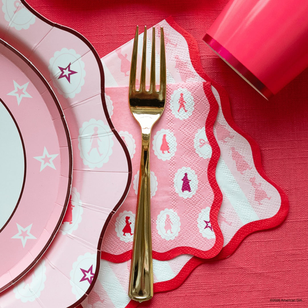 American Girl® X Bonjour Fete Pink Stripe Large Napkins