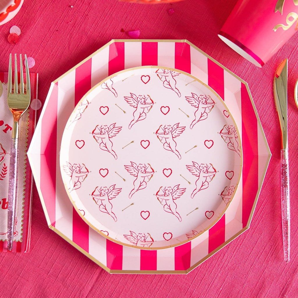 Light & Haute Pink Signature Cabana Stripe Large Plates