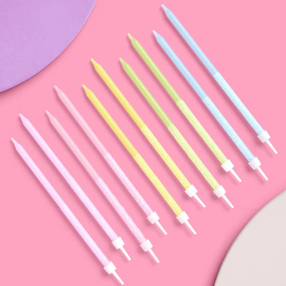 Pastel Glitter Candles