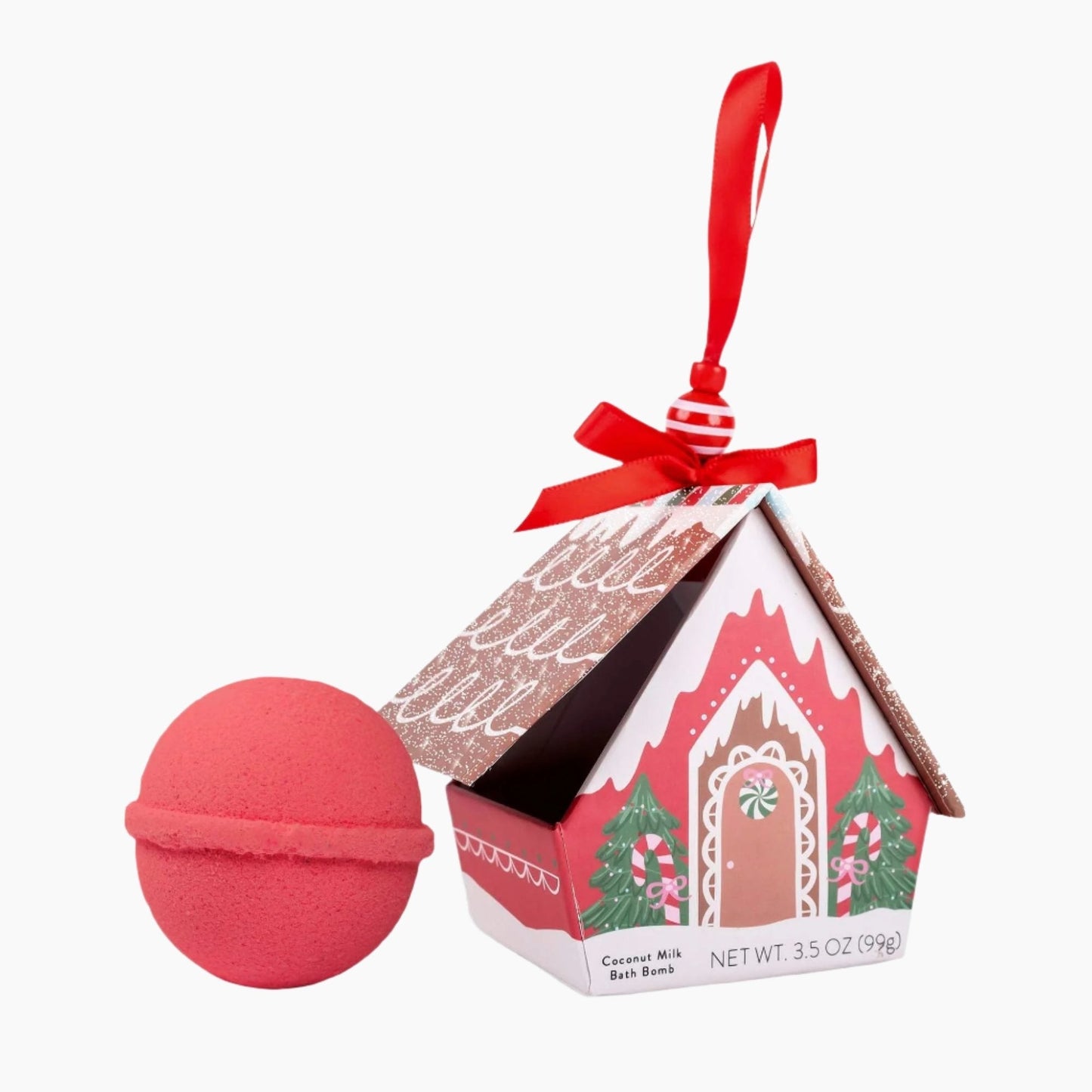 Red Bath Bomb Christmas House Ornament