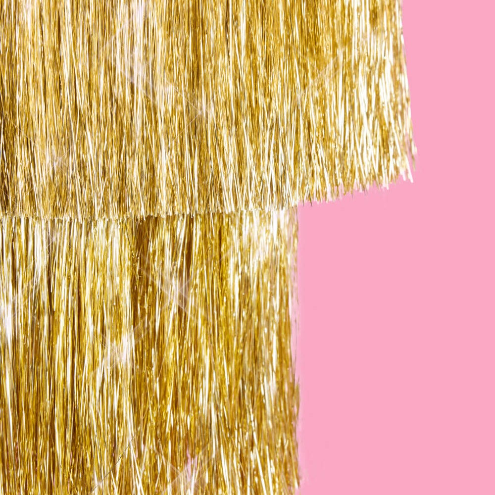 Gold Fringe Chandelier Decoration
