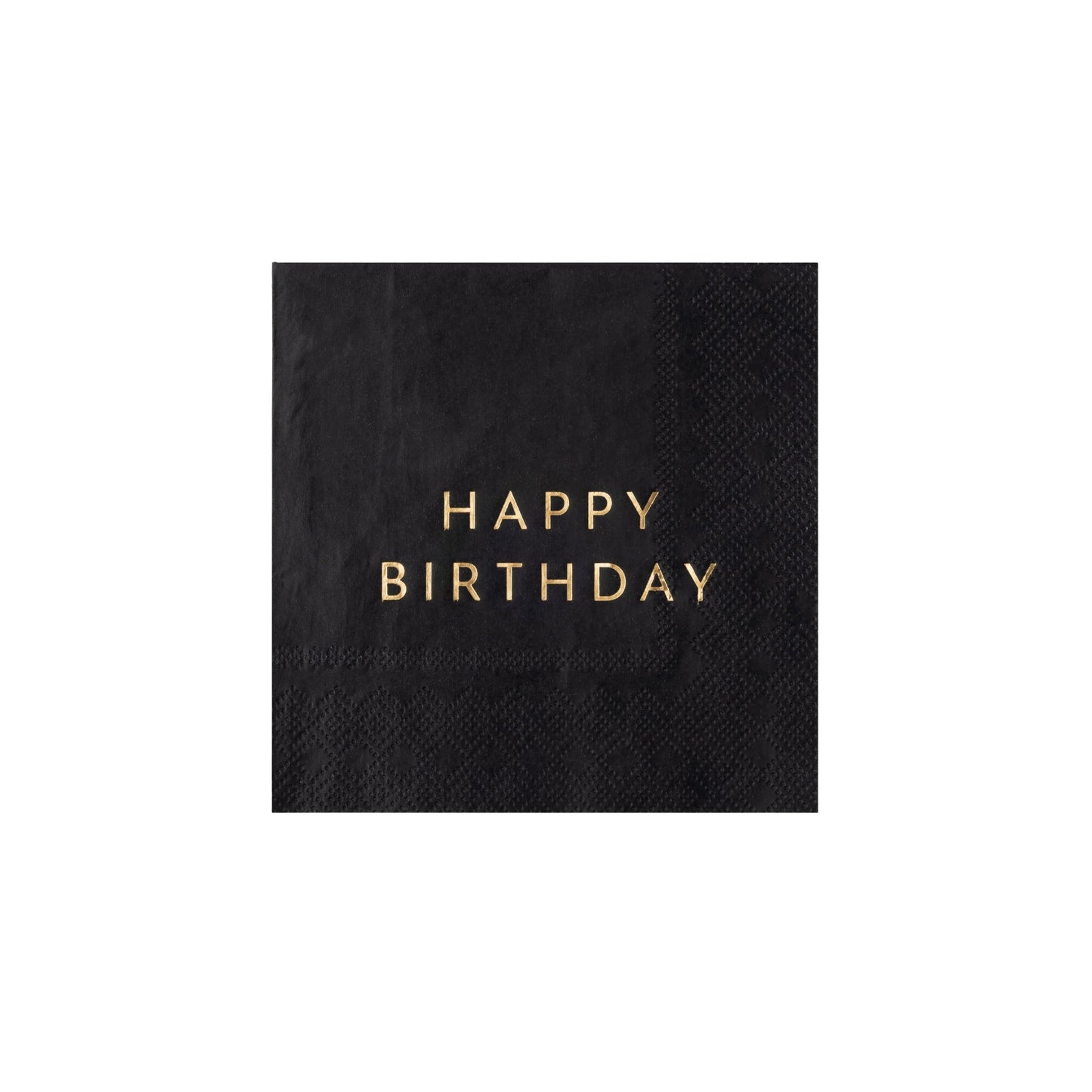 Black Noir Happy Birthday Cocktail Napkins