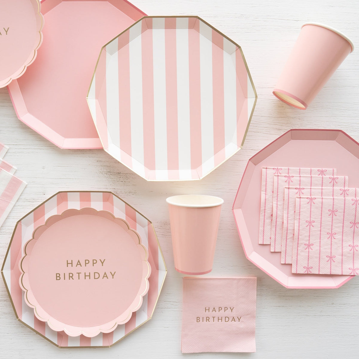 Petal Pink Signature Happy Birthday Cocktail Napkins
