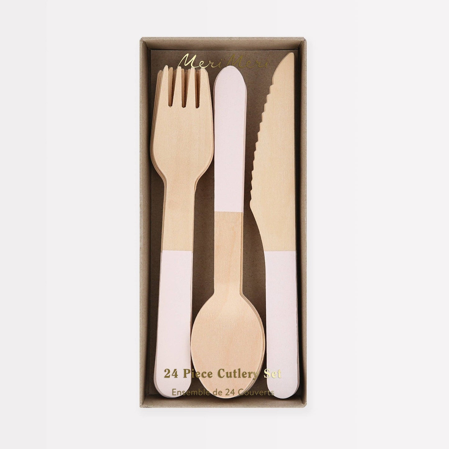 Ballet Slipper Pink Wooden Cutlery Set