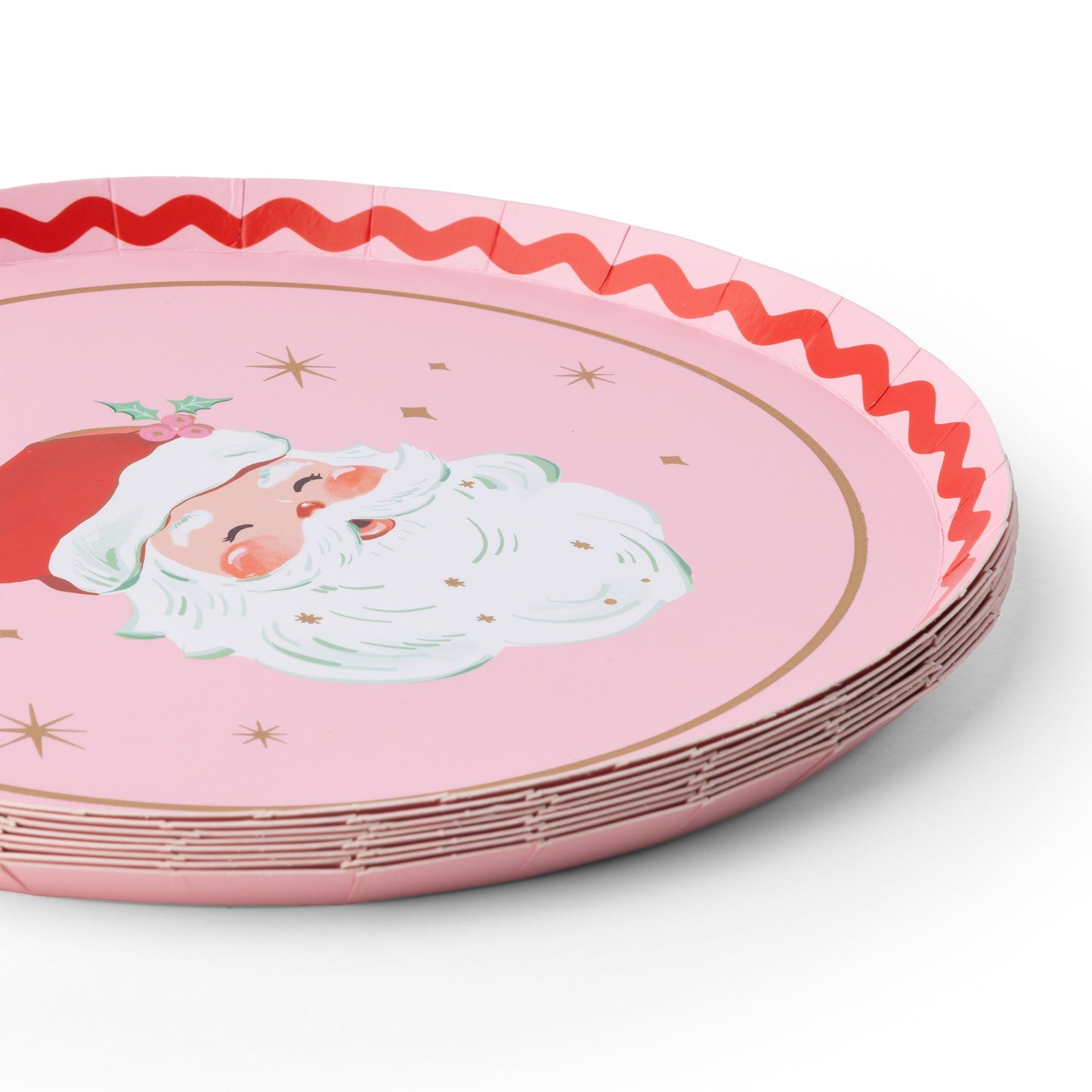 Pink & Red Jolly Santa Small Plates