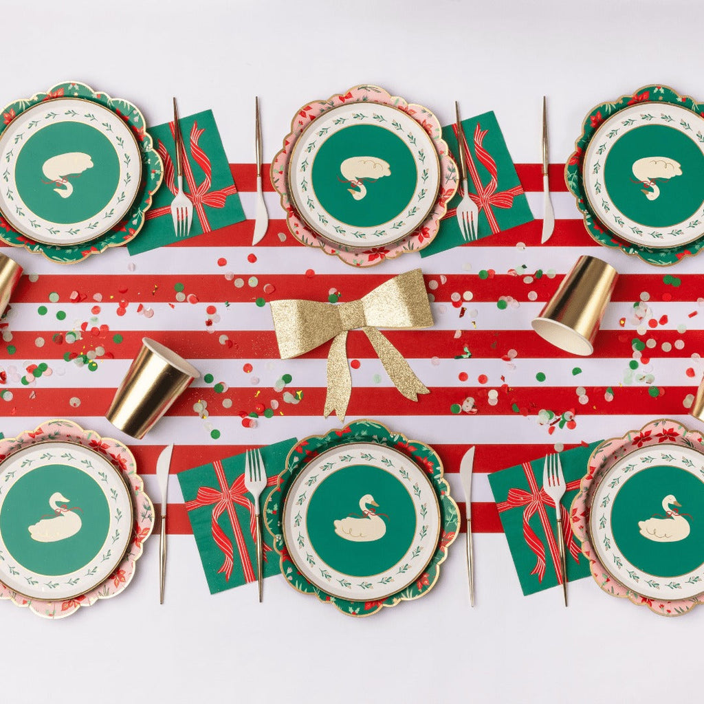 Cherry Red Signature Cabana Stripe Table Runner