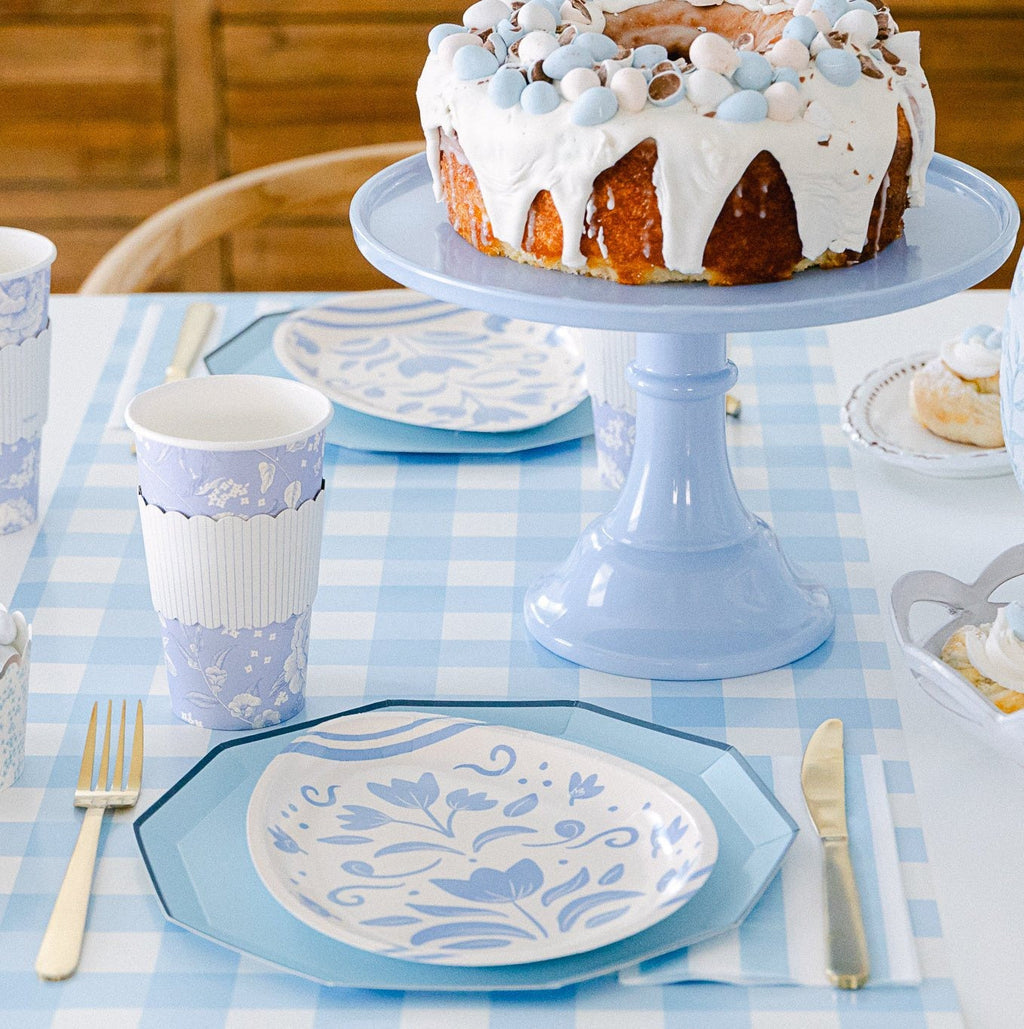 Large Wedgewood Blue Melamine Cake Stand