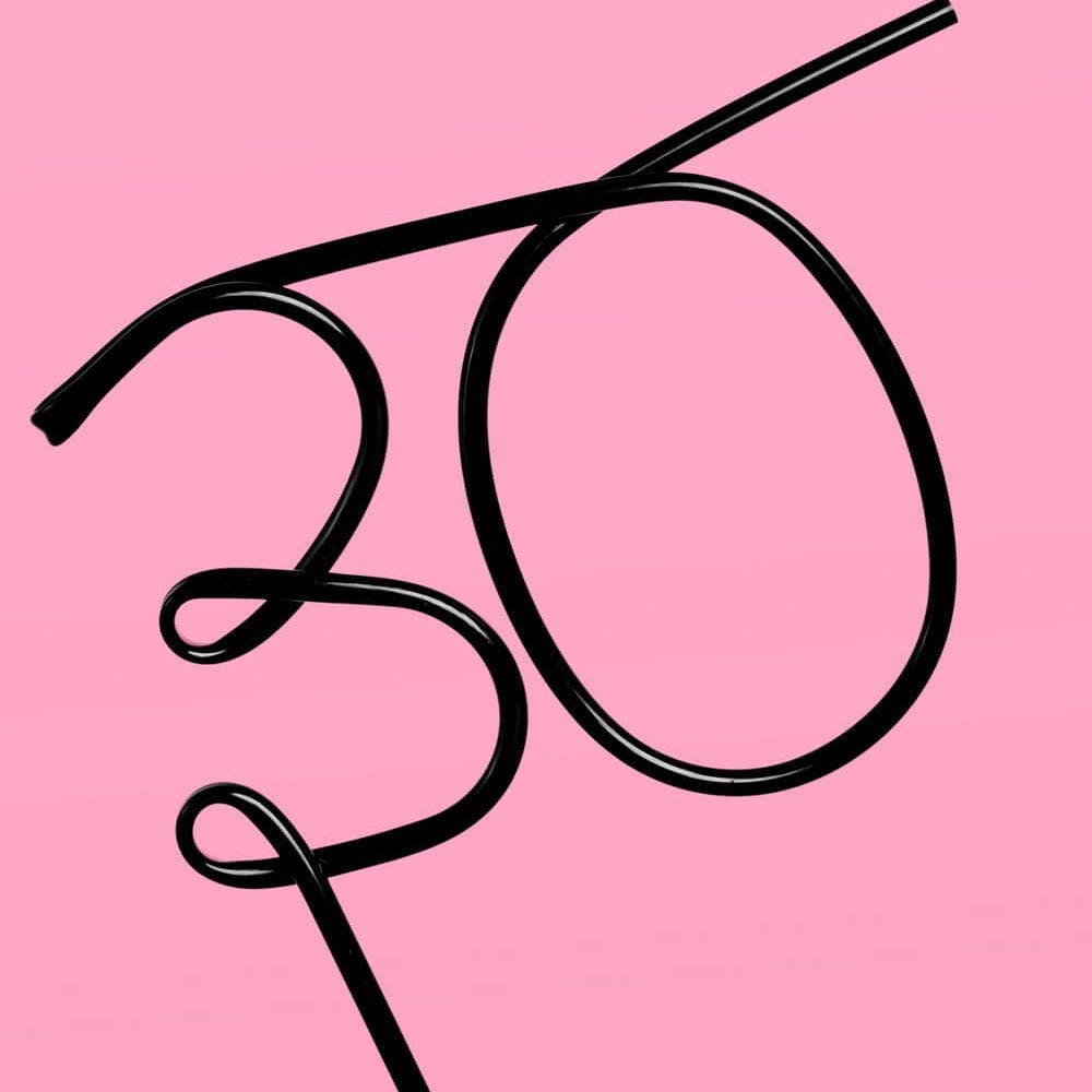 30 Birthday Reusable Straw