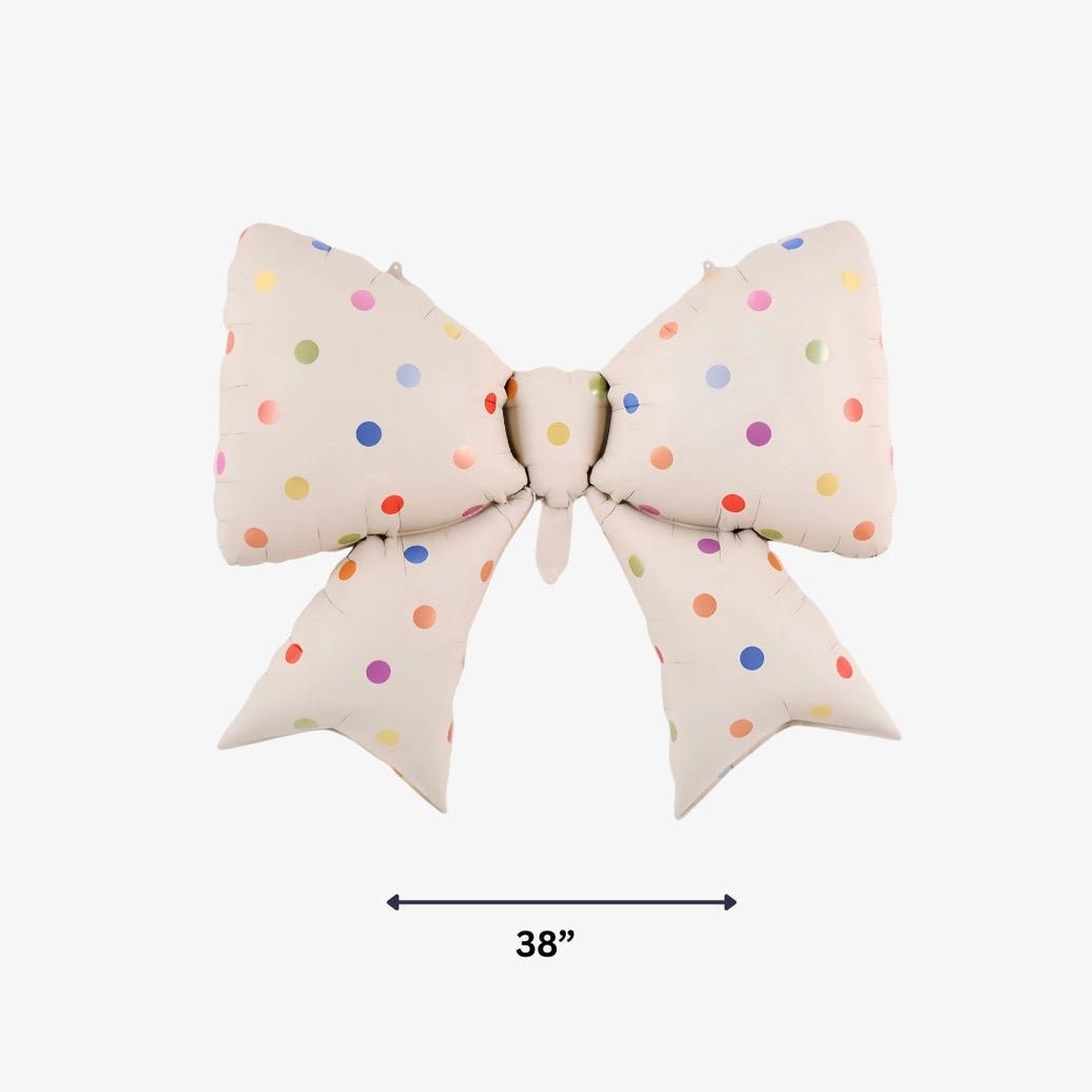 Colorful Polka Dot Bow Foil Balloon
