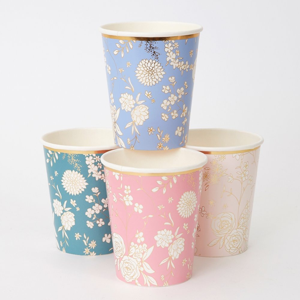 English Garden Floral Party Cups