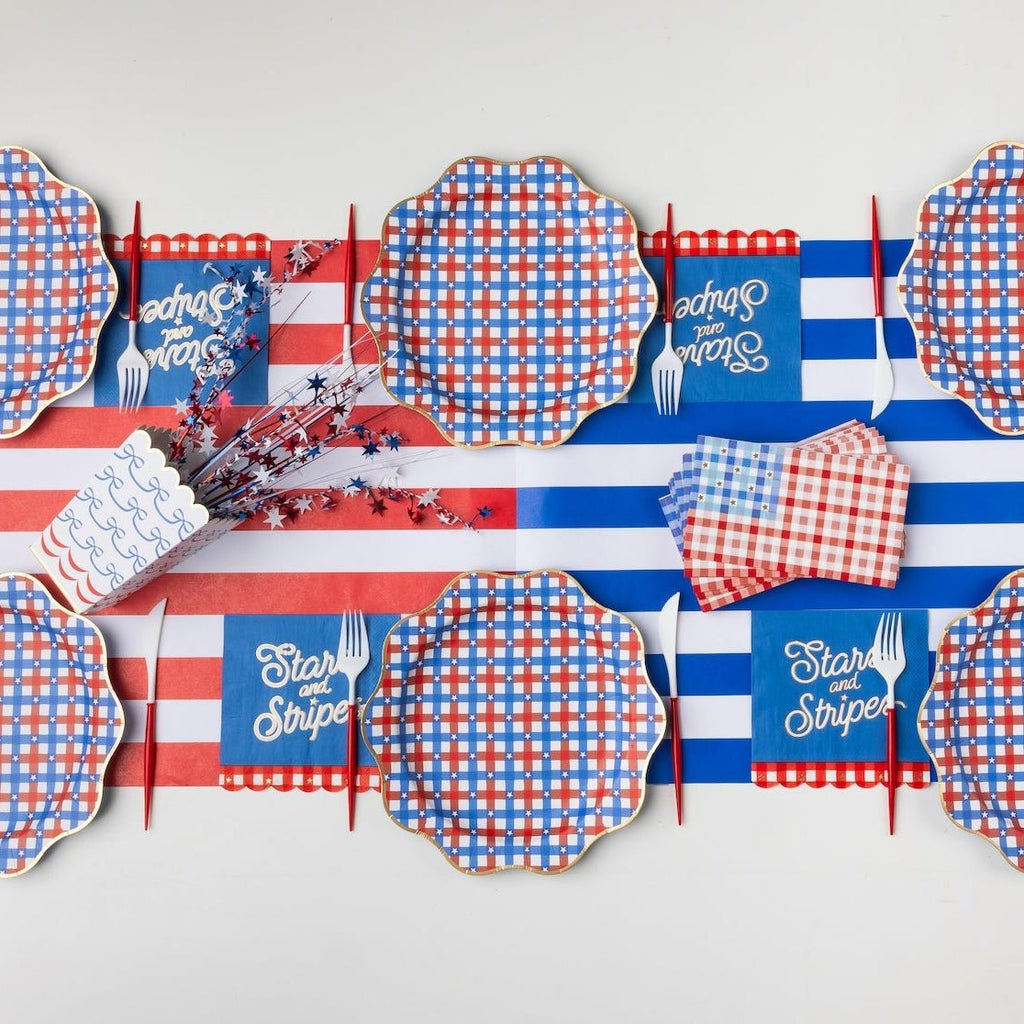 Cherry Red Signature Cabana Stripe Table Runner