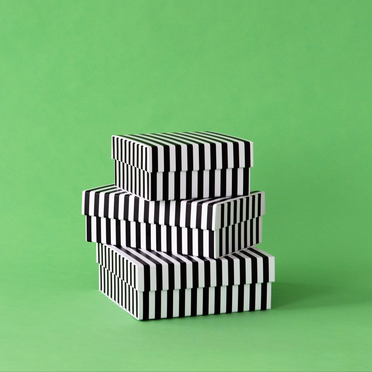 Black Noire Cabana Stripe Display Box Risers