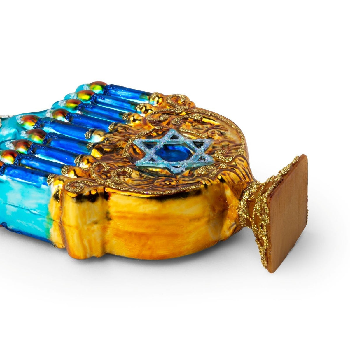 Blue Menorah Glass Ornament by Glitterville