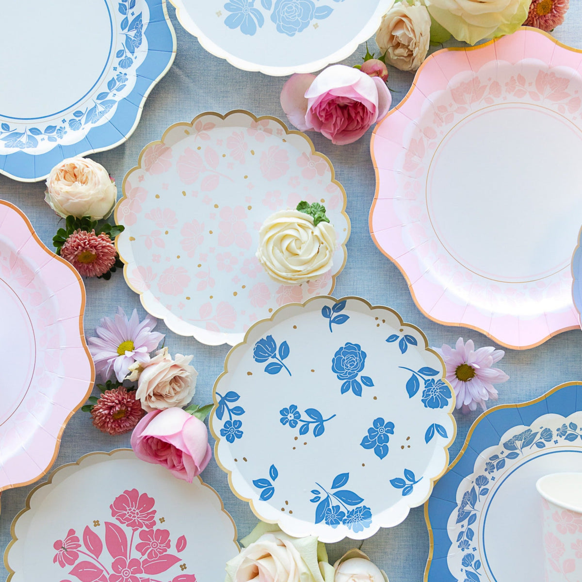 Petal Pink Elegant Floral Dinner Plates