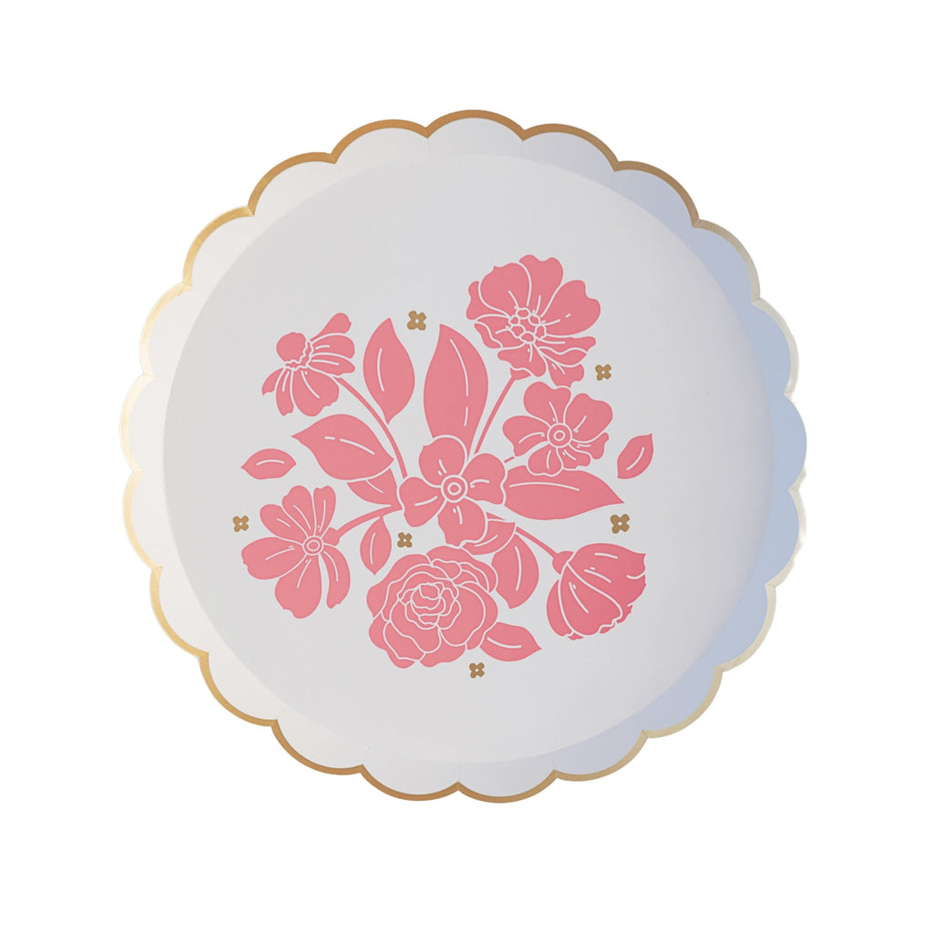 Petal Pink Elegant Floral Dessert Plates
