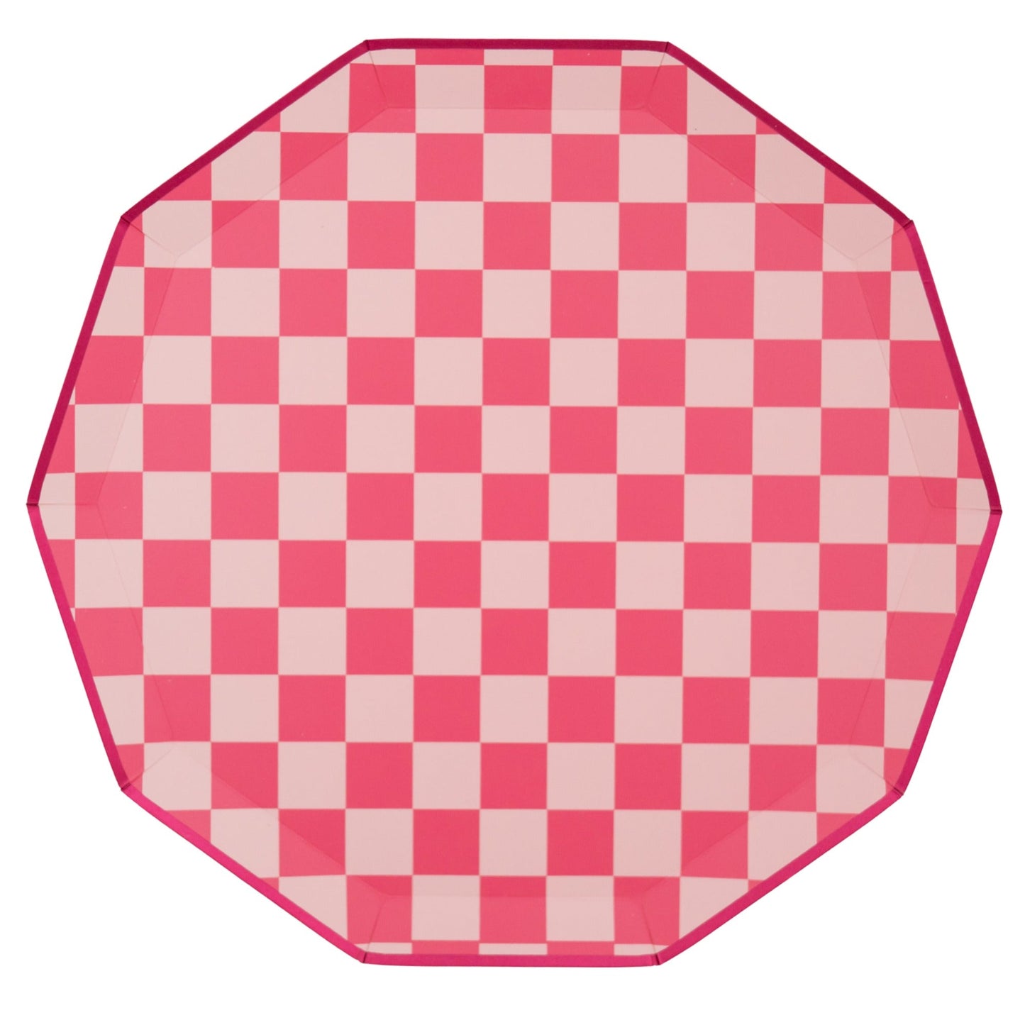 Haute Pink Signature Checker Large Plates