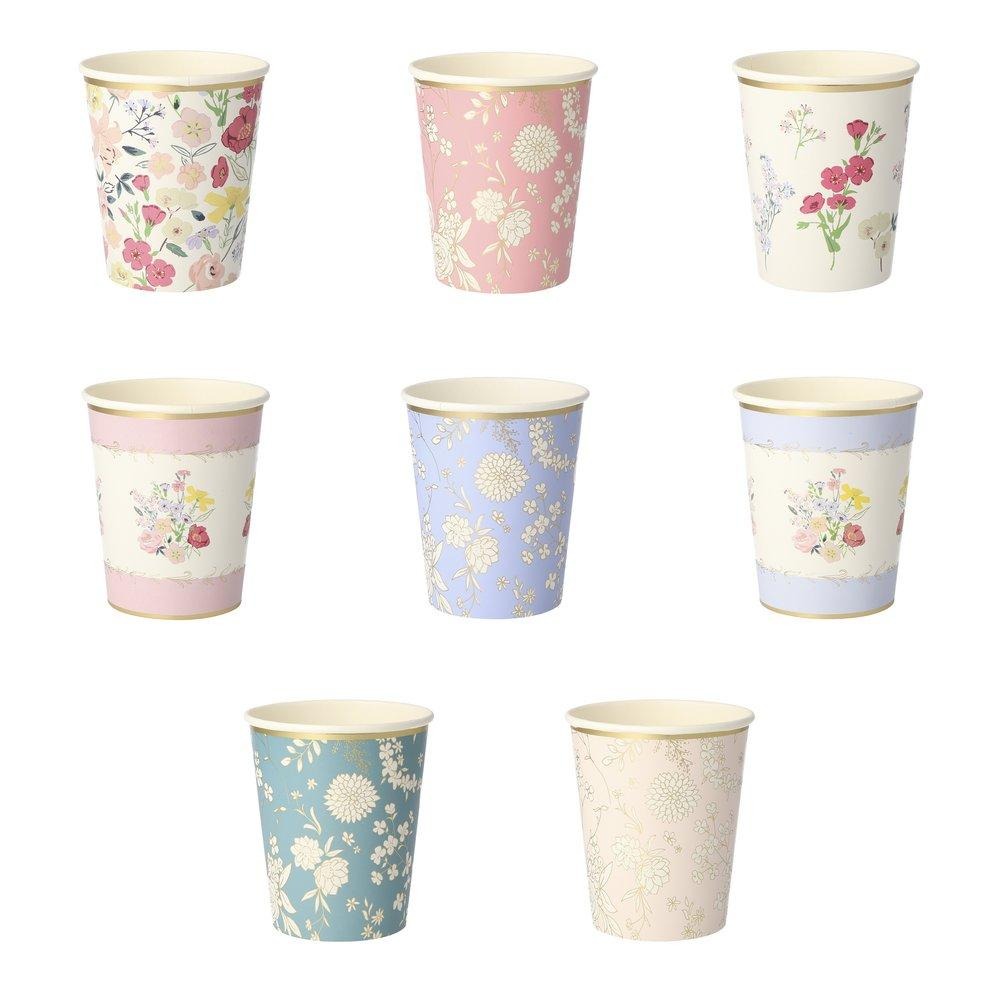 English Garden Floral Party Cups