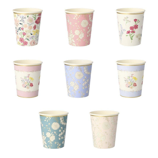English Garden Floral Party Cups