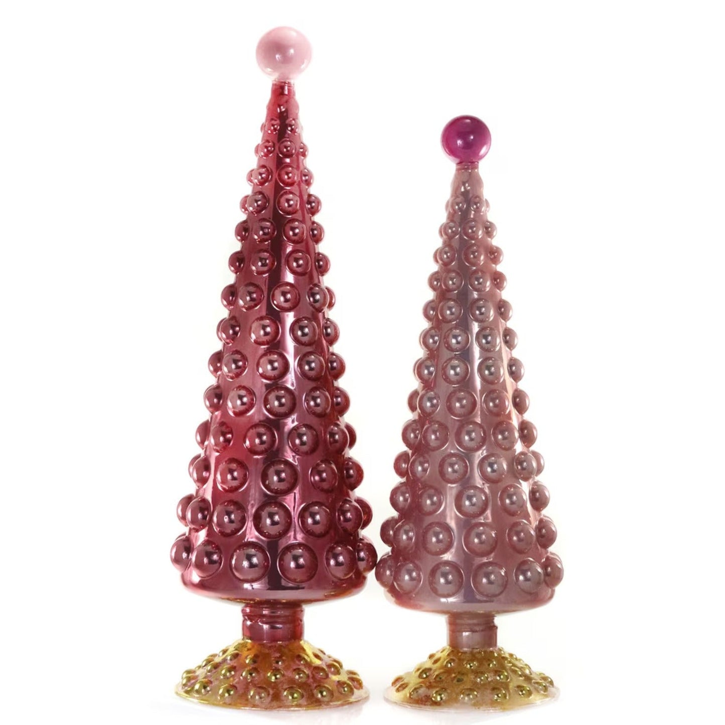 Large Hobnail Glass Trees Set of 2 by Cody Foster
