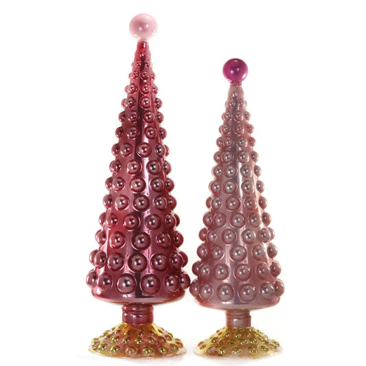 Large Hobnail Glass Trees Set of 2 by Cody Foster
