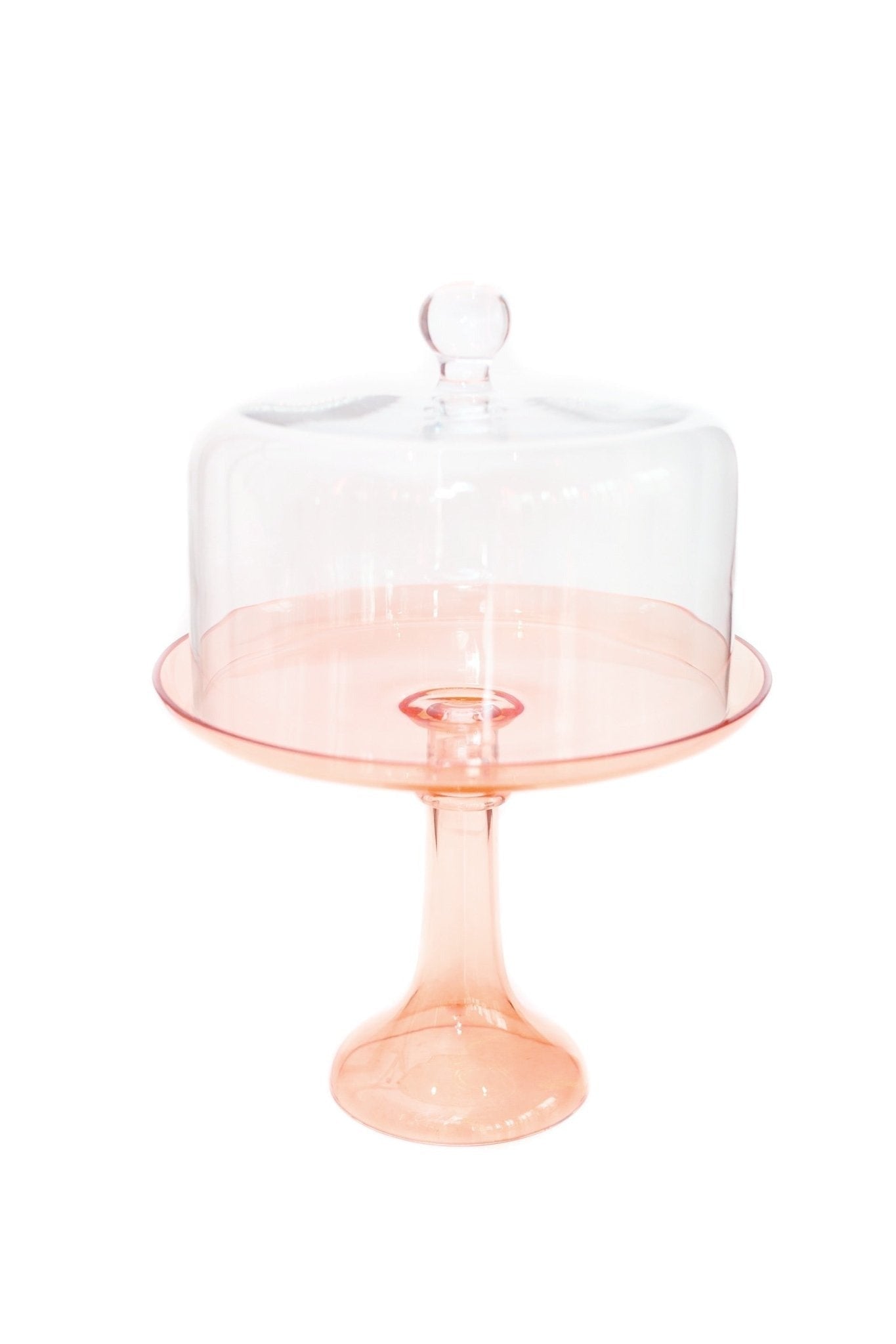 Blush Pink Glass Cake Stand