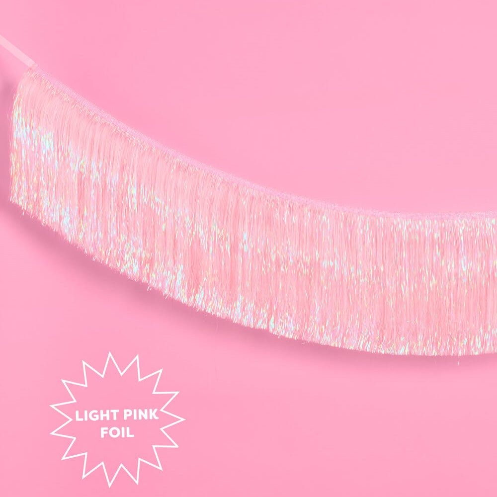 Light Pink Iridescent Fringe Banner