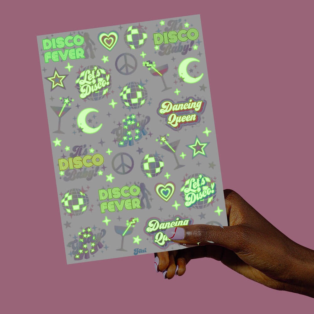 Disco Glow Temporary Tattoos
