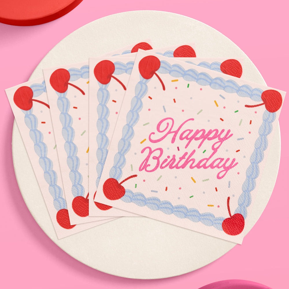 Happy Birthday Cake Napkins