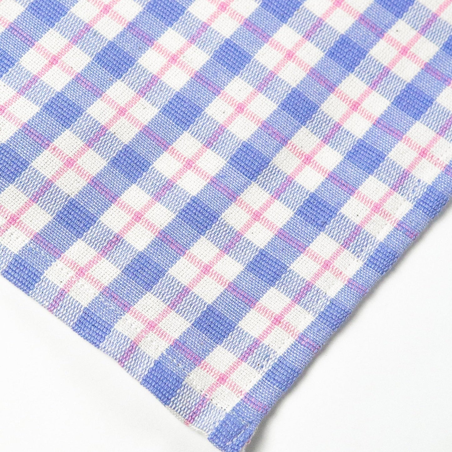 Sofia Plaid Table Runner in Periwinkle Blue and Pink