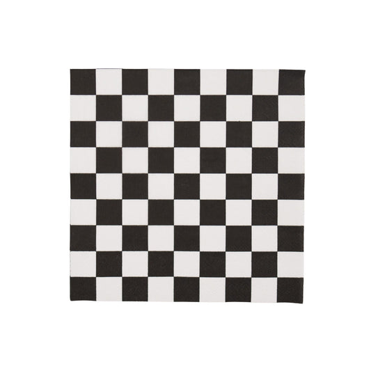 Black & White Signature Checker Large Napkins