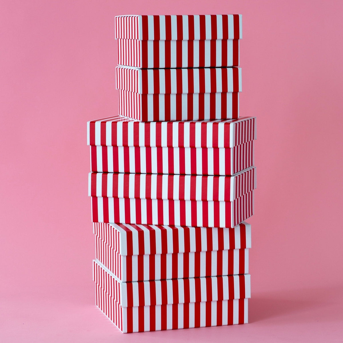 Cherry Red Cabana Stripe Display Box Risers