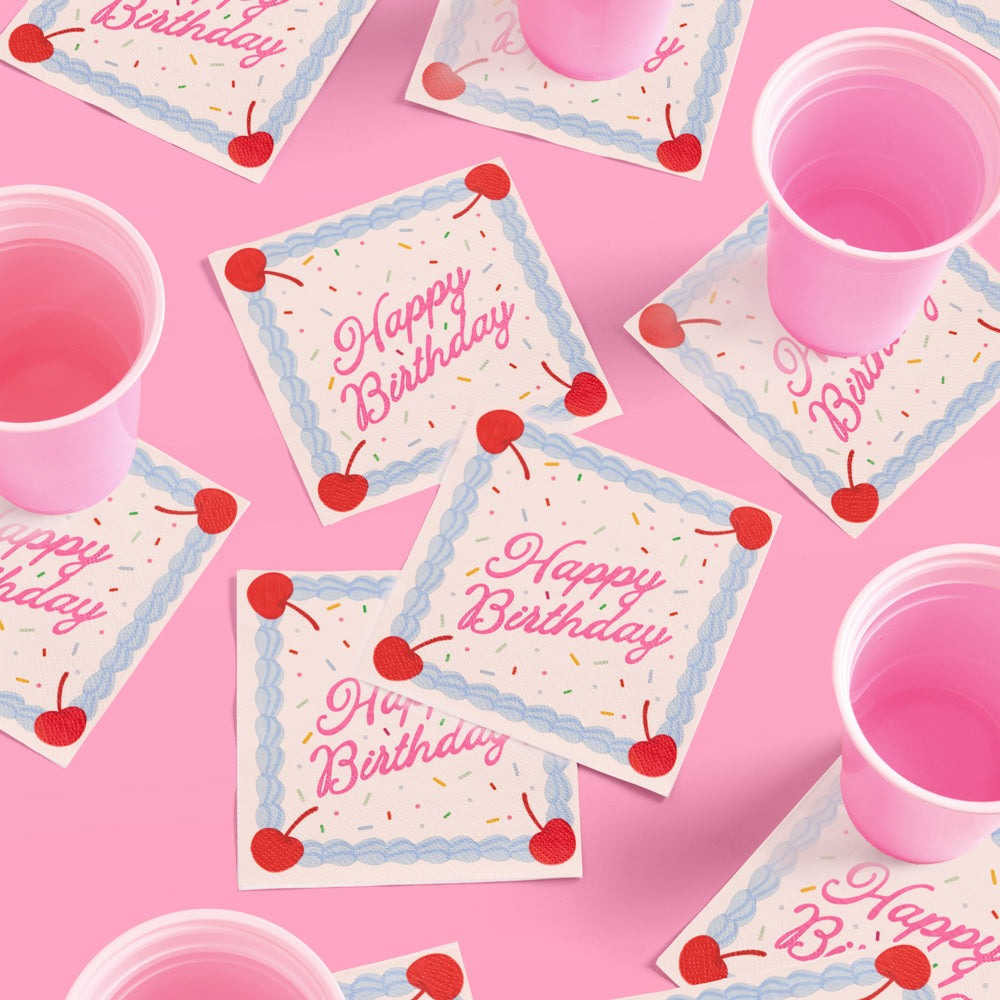 Happy Birthday Cake Napkins